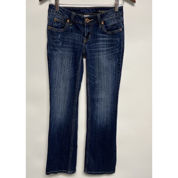Y2K Arizona Jeans Low Rise Favorite Boot Cut Sz 0 Short 90s Grunge 2000s Cowgirl - Picture 1 of 11